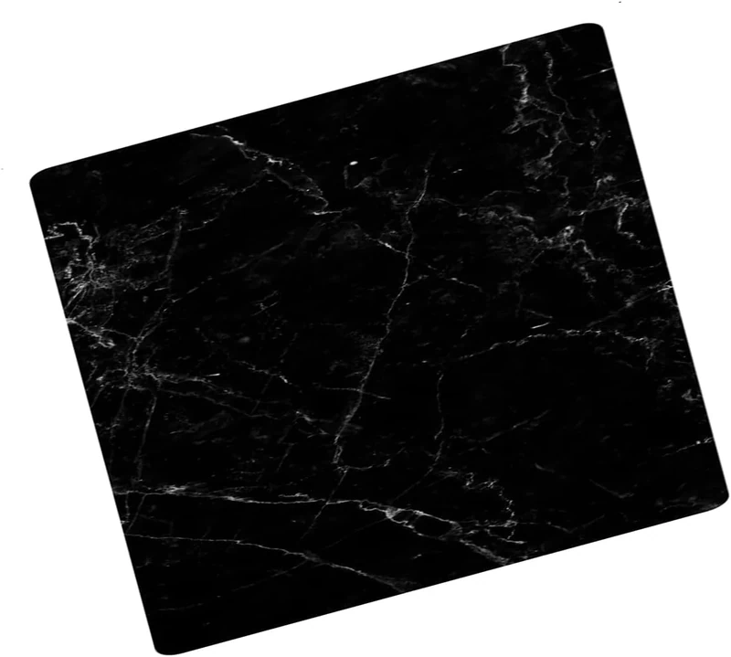 DEENZ Black Marble Hob Cover 80x52cm - 5mm Glass, Dishwasher Safe