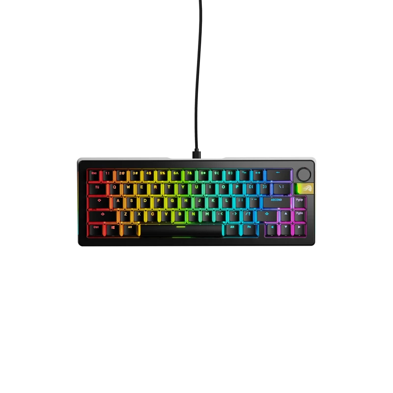 Glorious Gaming GMMK 3 PRO HE: Keyboard (Rapid Trigger), Hall Effect, Modular Aluminium Housing & Sealing System, 8K Retrieval Rate, Hot-Swap (MX & HE Switch), Compact 65%, USA QWERTY - Black