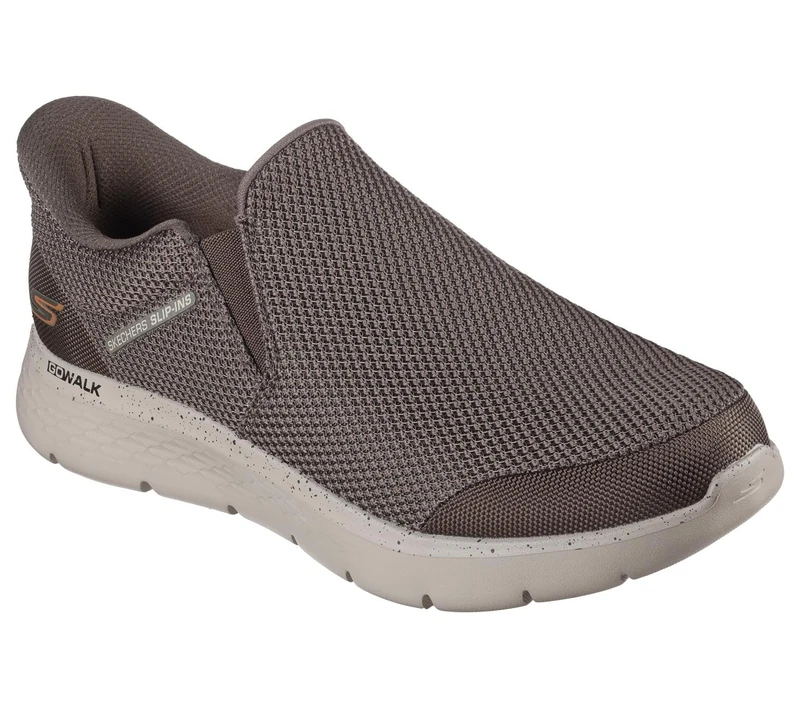 Skechers Men's Go Walk Flex Ojai Slip-On Sneakers, Khaki Textile, 7.5 UK