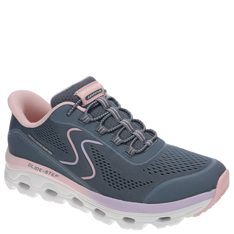 Skechers Women's Glide Step Sole Hands Free Slip-ins Sneaker, Sltp=Slate/Taupe, 3.5 UK Wide