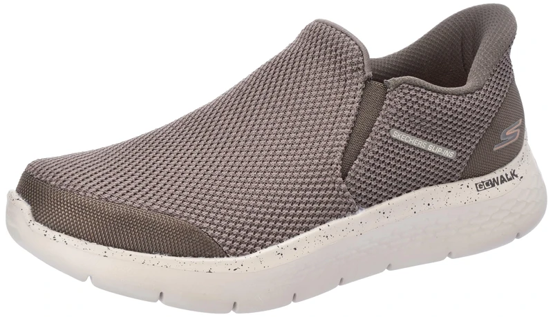 Skechers Men's Go Walk Flex Ojai Sneaker, Khaki Textile, 10.5 UK
