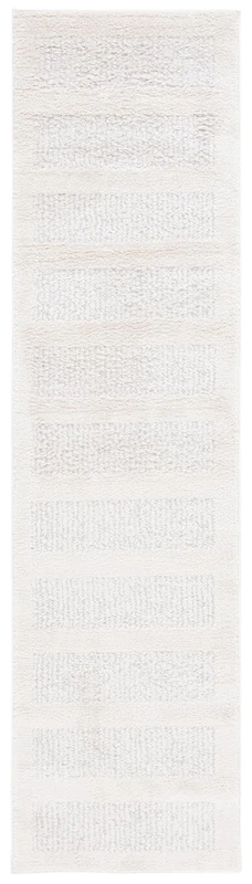 Safavieh Geometric Rug for Living Room, Dining Room, Bedroom - Melody Collection, Short Pile, in Ivory and Grey, 66 X 183 cm