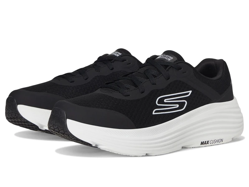 Skechers Men's Max Cushioning Endeavour Trainers, Black/White, 39.5 EU X-Wide, Black White, 6 UK