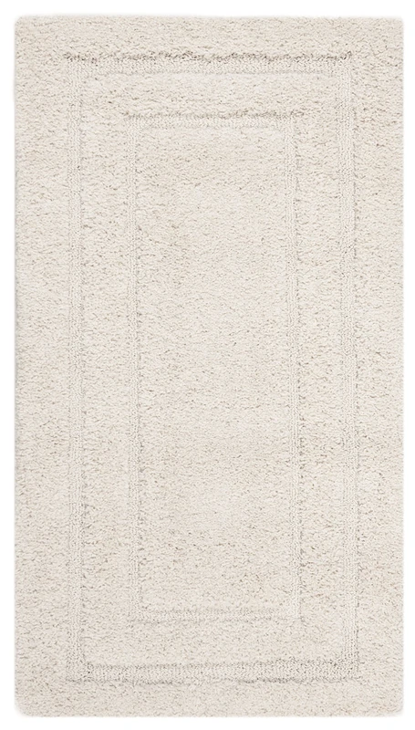 SAFAVIEH Shag Rug for Living Room, Dining Room, Bedroom - Florida Shag Collection, High Pile, in Creme and Creme, 68 x 152 cm