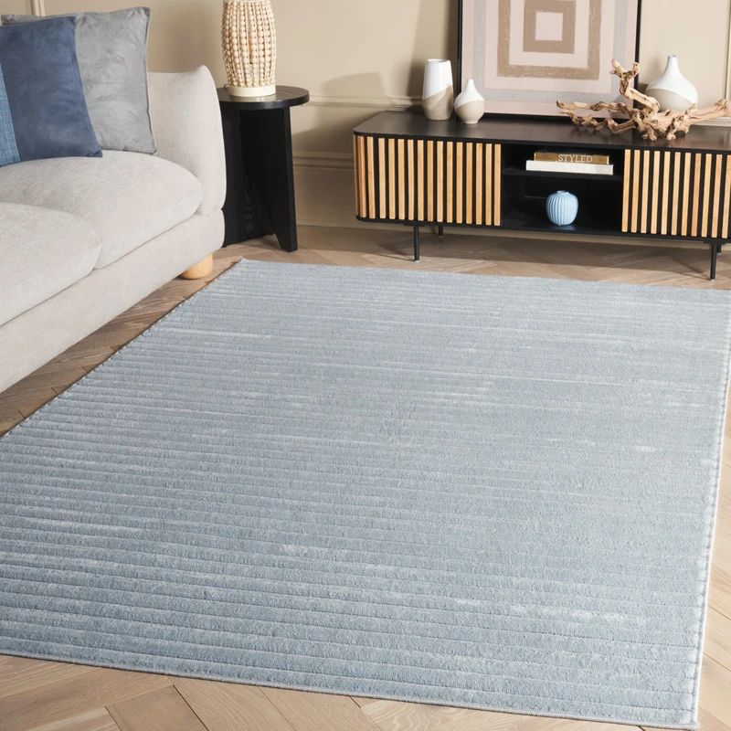 SAFAVIEH Selena Collection Modern Rug for Living Room, Dining Room, Bedroom, Short Pile, Blue, 160 x 229 cm - Image 1