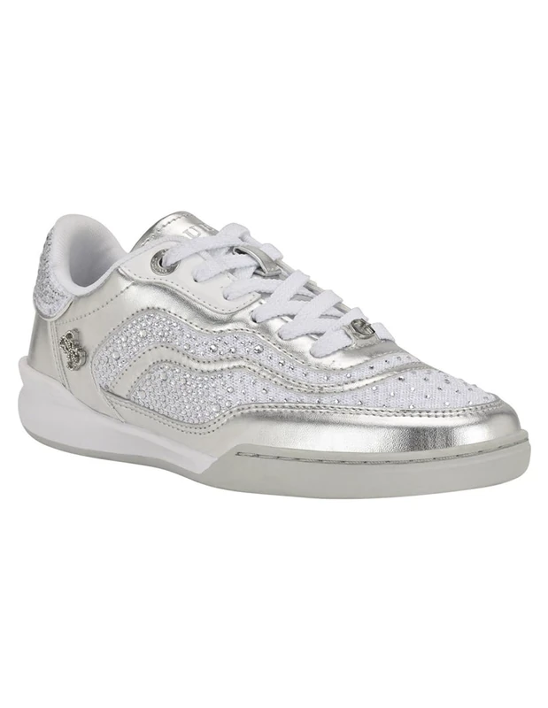 Guess Women's Pritie Sneaker, Silver Rhinestone 040, 9 UK