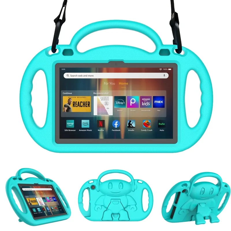 Kids Case for 8" Tablet - Sonlaryin Lightweight Shockproof Sturdy Case with Handle Stand, Incompatible with Xiaomi Pad 8 inch - Turquoise