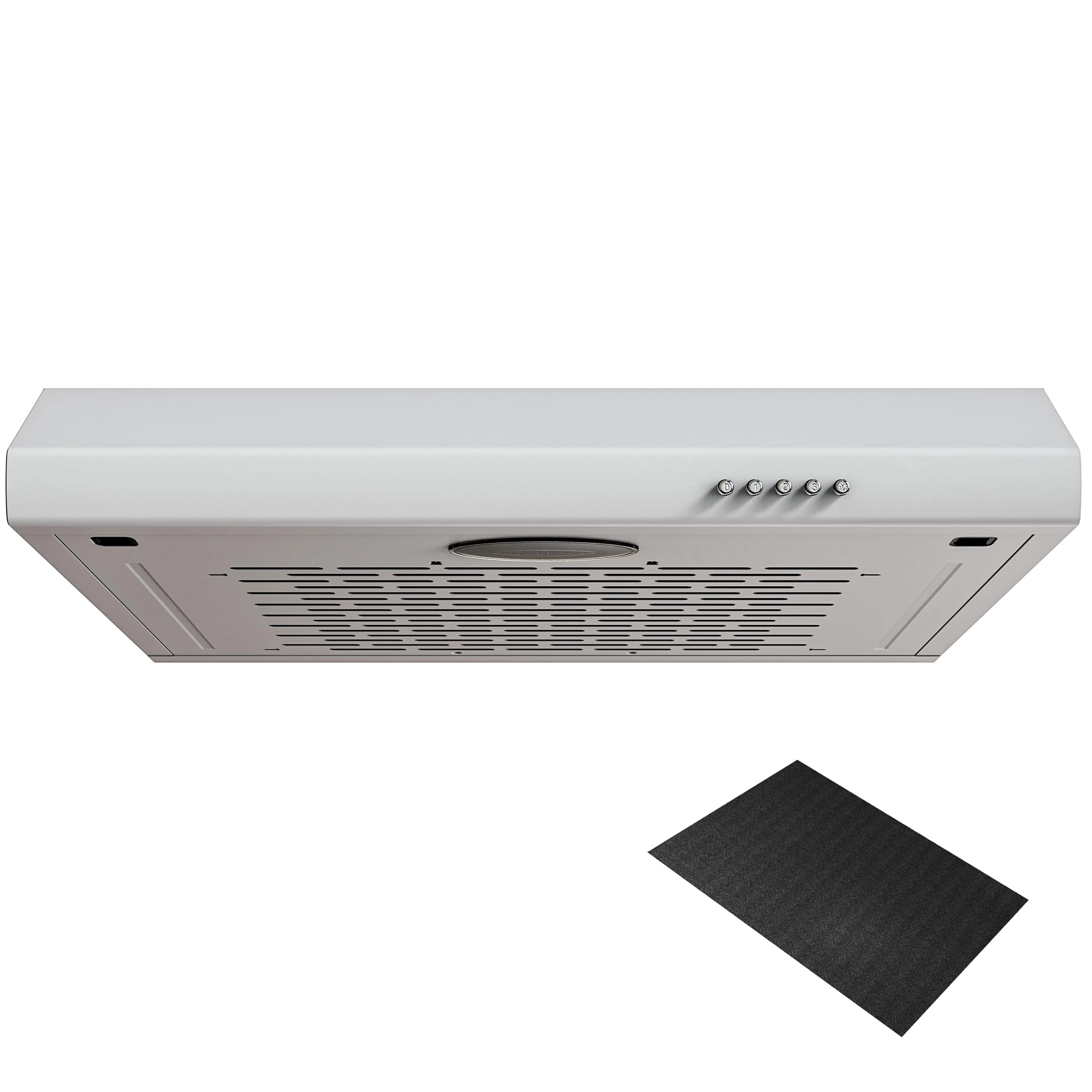 FIREGAS 60cm Visor Cooker Hood Undercabinet Hood Wall Mounted Kitchen Extractor Fan 600mm Top Vented Range Hood, White