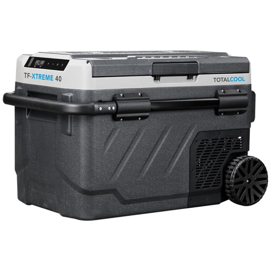 TF-XTREME Portable Refrigerator Fridge Freezer - 12V Electric Car Fridge Cooler for Camping - Motorhome Cool Box 24V Off-Grid Fishing Picnic Van Coolbox Grey 40L