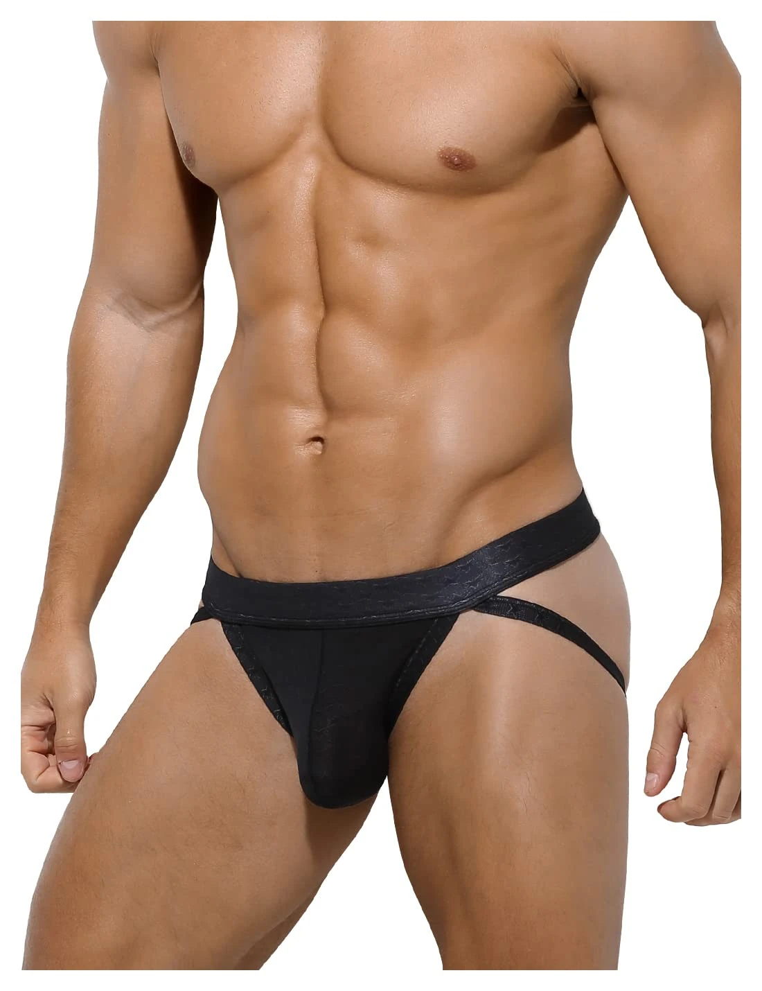 Mauro Kane Men's JockStrap Sexy Jock Straps Athletic Supporter Breathable Sports Underwear,Black-L