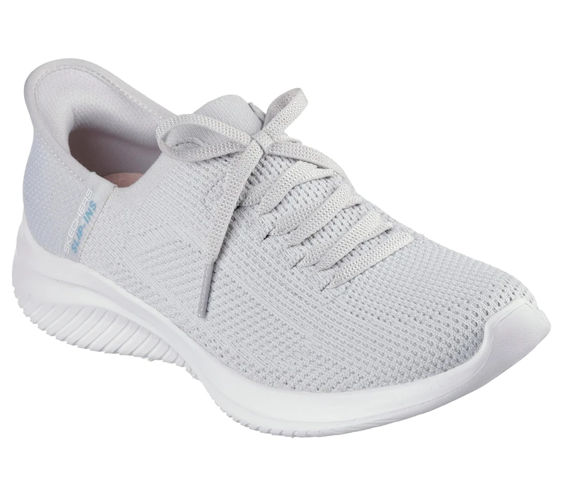 Skechers Women's Ultra Flex 3.0 Elevated Motion Slip-On Sneakers, Light Gray Knit/Trim, 4 UK