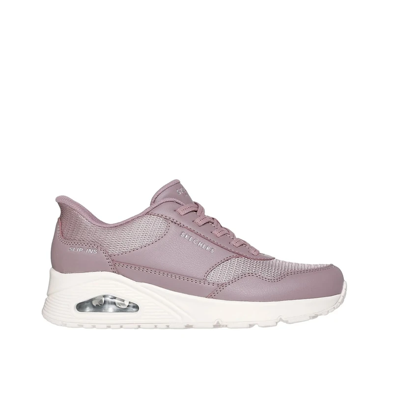 Skechers Women's Uno Banksia Sneaker, Deauville Mauve Duraleather/Mesh, 4.5 UK