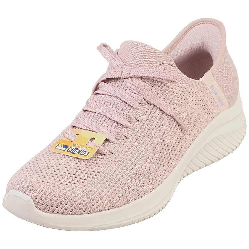 Skechers Women's Ultra Flex 3.0 Elevated Motion Slip-On Sneakers, Light Mauve Knit/Trim, 8 UK