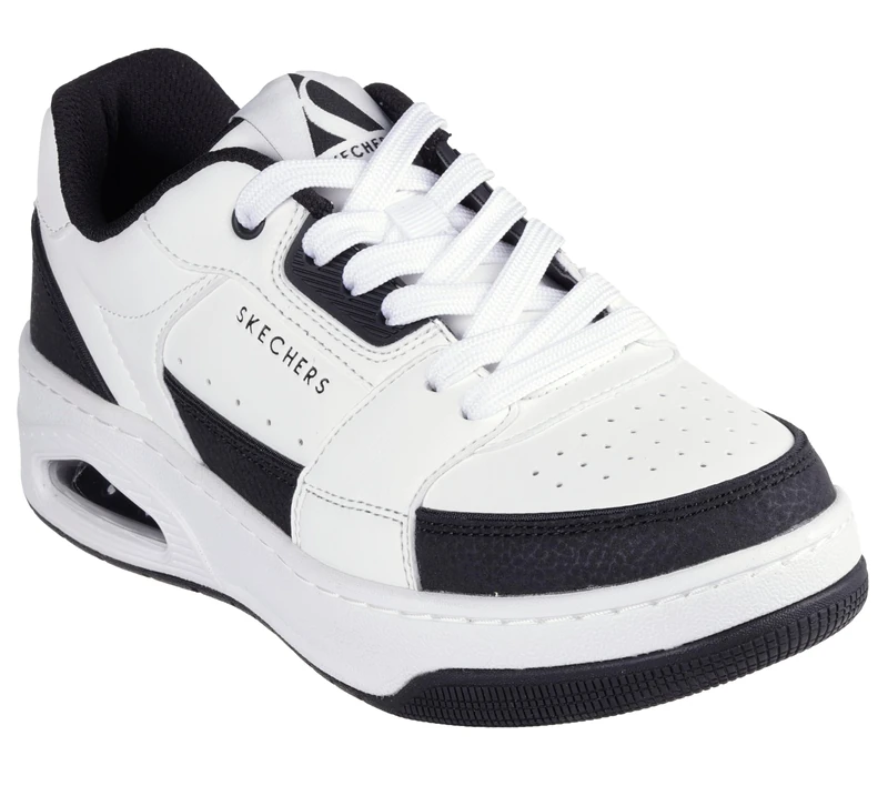 Skechers Women's UNO Court COURTED Style Trainers, White, 6.5