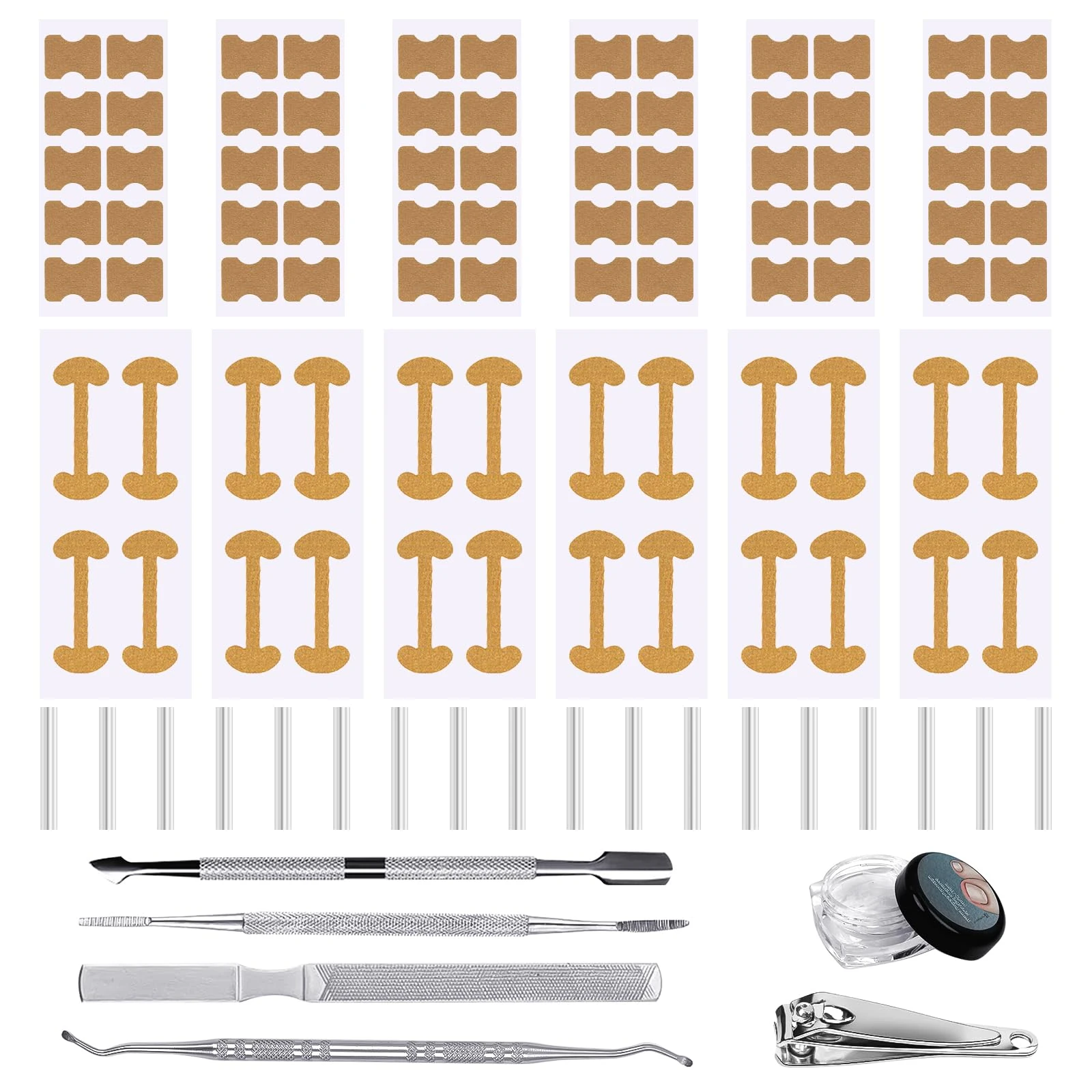 139 PCS Ingrown Toenail Corrector Set, Breathable Nail Correction Patch, Ingrowing Toenail C-pads With Nail Clippers, Professional Ingrown Toenail Tool For Toenail Care Relieving Pain