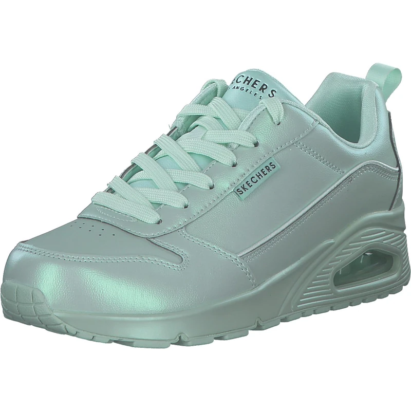 Skechers Women's Uno Galactic Gal Sneaker, Mint Duraleather/Jersey, 4 UK