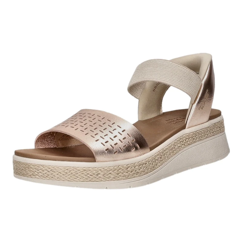 Skechers Women's Bobs Sun Ray Step Aside Slip-On Sneakers, Rosegold Duraleather, 3 UK