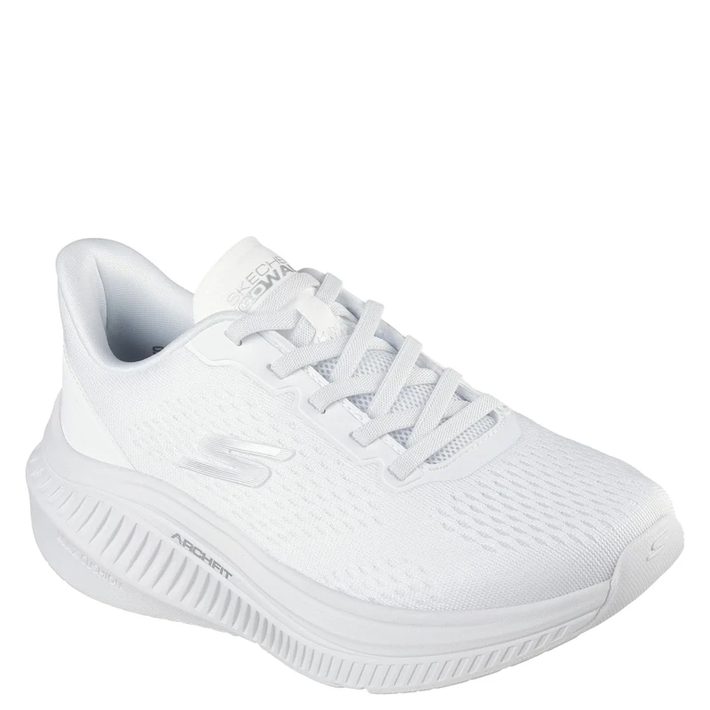 Skechers Women's Go Walk Max Cushioning Arch Fit Roslyn Sneaker, White Textile/Trim, 9 UK