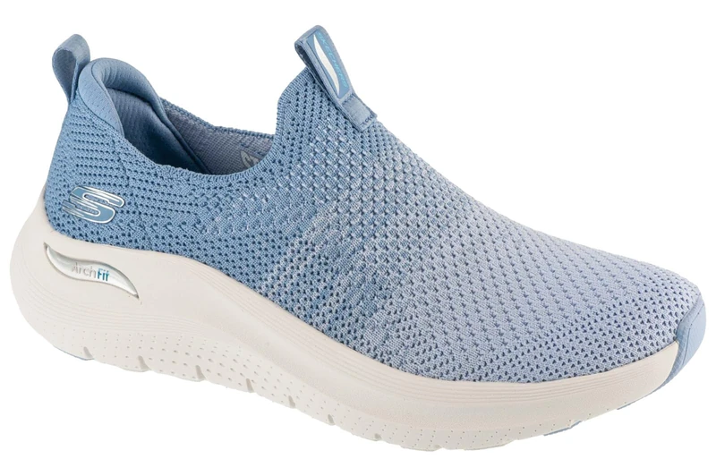 Skechers Women's Arch Fit 2.0 Slip-On Sneakers, Light Blue Knit/Trim, 6 UK