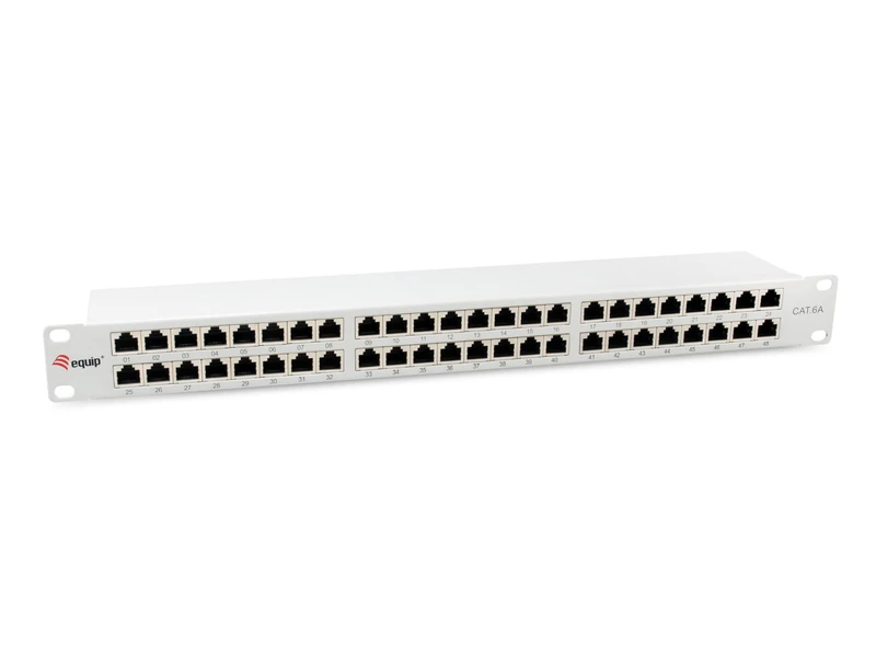 Equip 326526 48-Port Cat.6A Shielded Patch Panel Light Grey