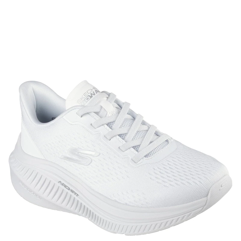 Skechers Women's Go Walk Max Cushioning Arch Fit Roslyn Sneaker, White Textile/Trim, 7 UK
