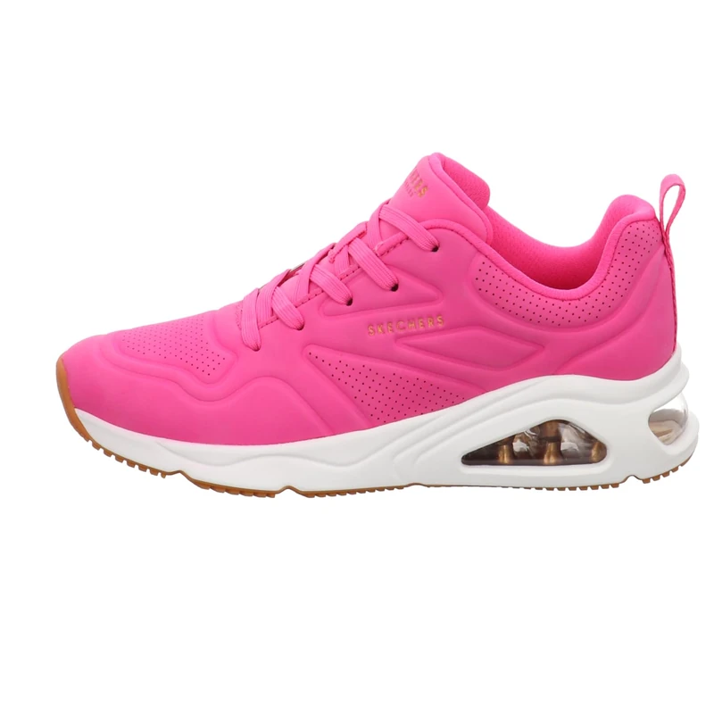 Skechers Women's Tres-Air Uno Ah - Mazing Sneaker, Hot Pink Durasuede/Textile, 3 UK