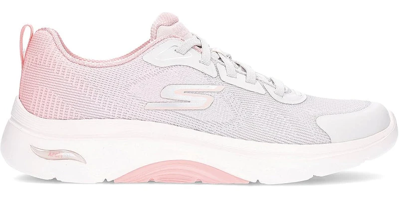 Skechers Women's Go Walk Arch Fit 2.0 Meredith Sneaker, Natural Textile/Light Pink Trim, 4.5 UK