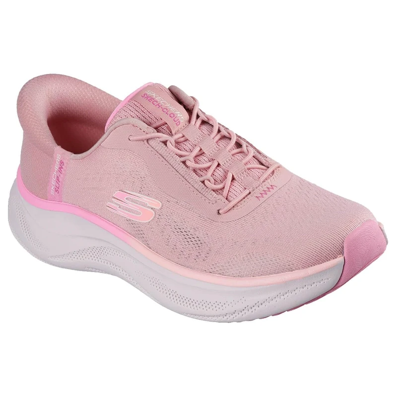 Skechers Women's Skech Cloud Perfectly Plush Sneaker, Mauve Mesh/Synthetic/Multi Trim, 8 UK