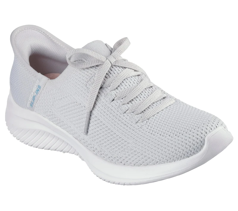 Skechers Women's Ultra Flex 3.0 Elevated Motion Slip-On Sneakers, Light Gray Knit/Trim, 6 UK