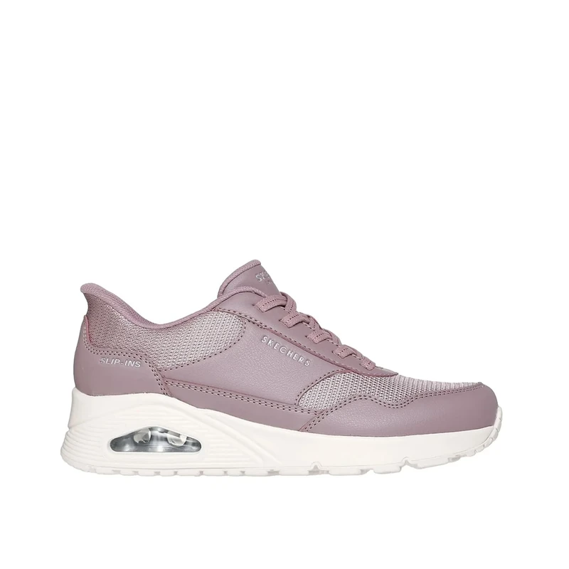 Skechers Women's Uno Banksia Sneaker, Deauville Mauve Duraleather/Mesh, 8 UK