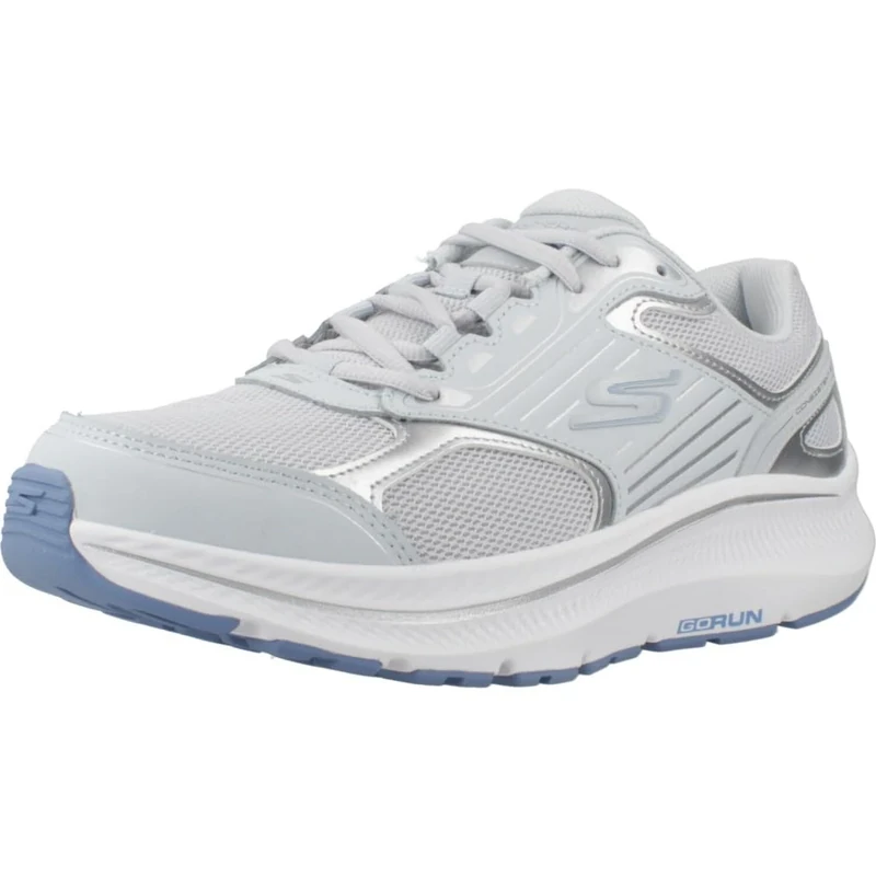 Skechers Women's Go Run Consistent 2.0 Advantage Sneaker, Light Blue Leather/Silver Trim, 5.5 UK