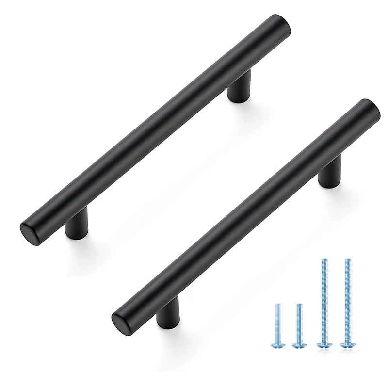 Joy Decor Matte Black Cabinet Pulls Drawer Pulls, 4 Inch CC, 60 Pack