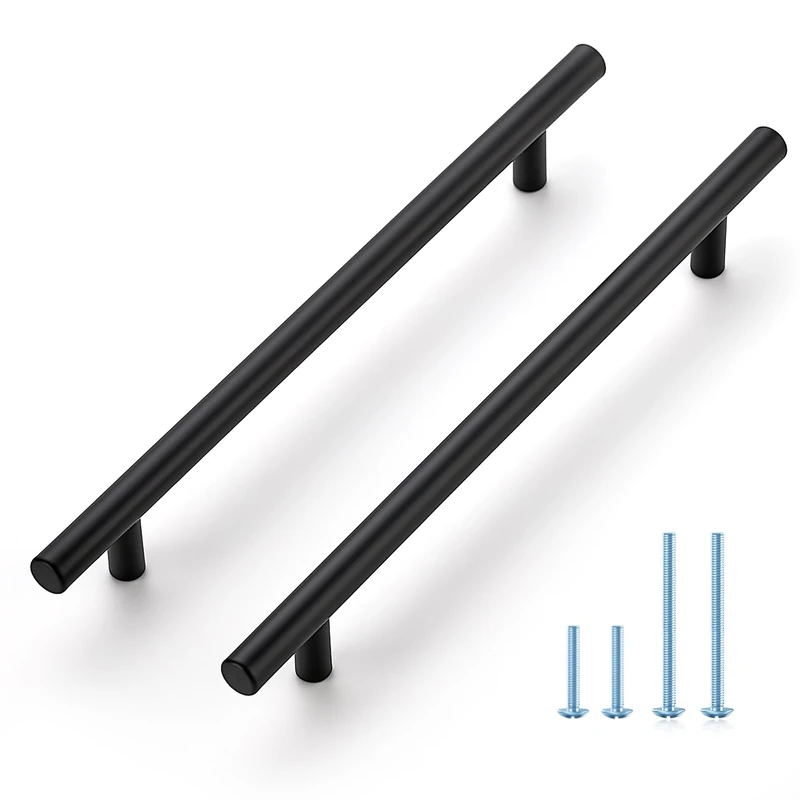 Joy Decor Matte Black Cabinet Pulls Drawer Pulls, 7-1/2 Inch CC, 60 Pack