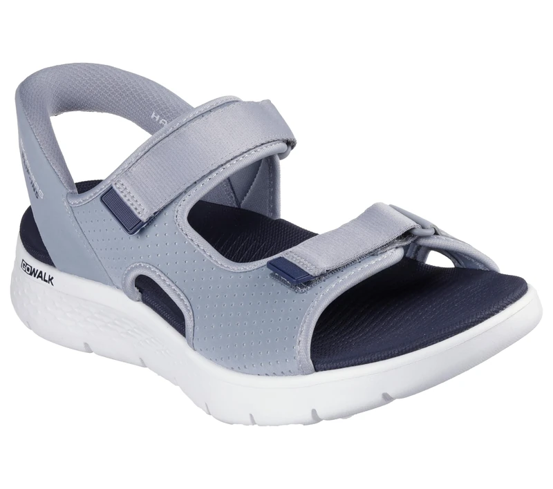 Skechers Men's Go Walk Flex Sandal Easy Entry Sandals, Grey And Navy Textile, 8 UK