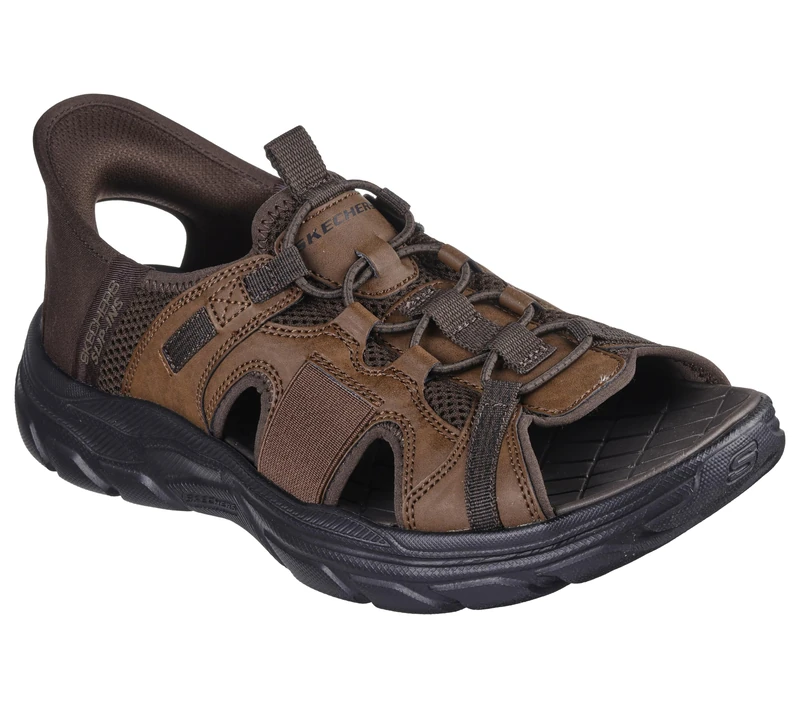 Skechers Men's Revolted Ss Merrick Slip-On Sneakers, Dark Brown Mesh/Synthetic, 10 UK