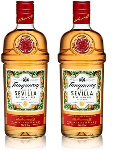 Tanqueray Flor De Sevilla Gin | 41.3% vol | 70cl | Zesty | Citrus & Orange Gin | Flavoured Gin with Seville Orange & Gin Botanicals | Enjoy in a Gin Glass with Ice & Tonic (Pack of 2)