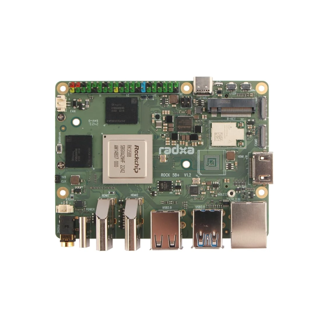 Radxa Rock 5B+ RK3588 8-core CPU, GPU & NPU Support, 8K HDMI, LPDDR5 RAM，SBC,Single Board Computer (Radxa Rock 5B+ 32GB)