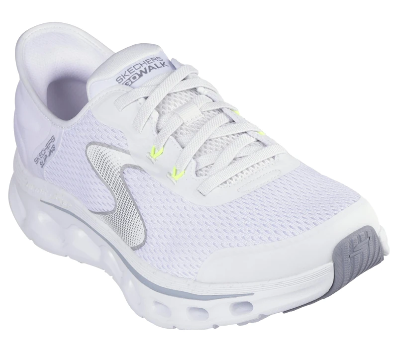 Skechers Men's Go Walk Glide-Step 2.0 Zander Slip-On Sneakers, White and Gray Textile/Synthetic, 7.5 UK