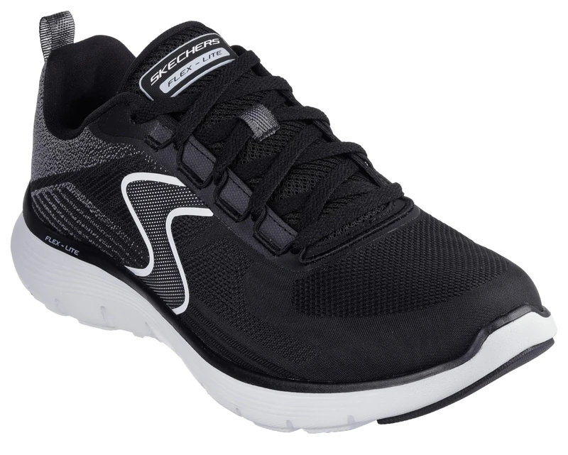 Skechers Men's Flex Advantage 5.0 Spreelo Sneaker, Black Mesh/White Trim, 7.5 UK