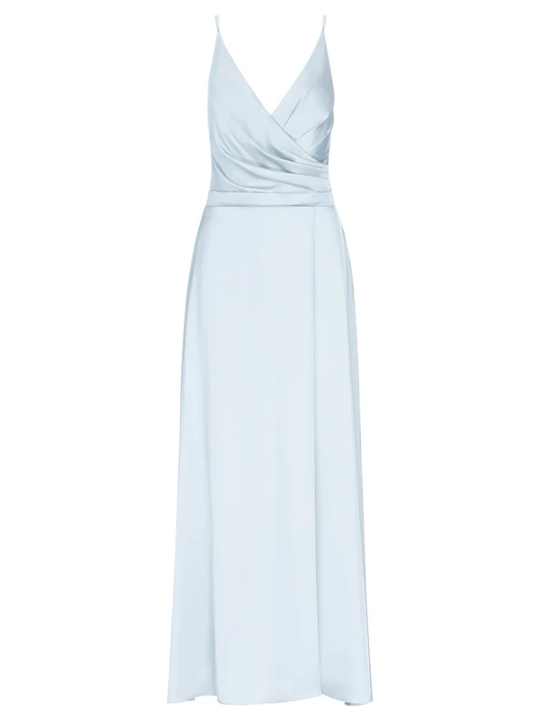 APART Fashion Women's Satin-Abendkleid Evening Dress, lightblue, 16
