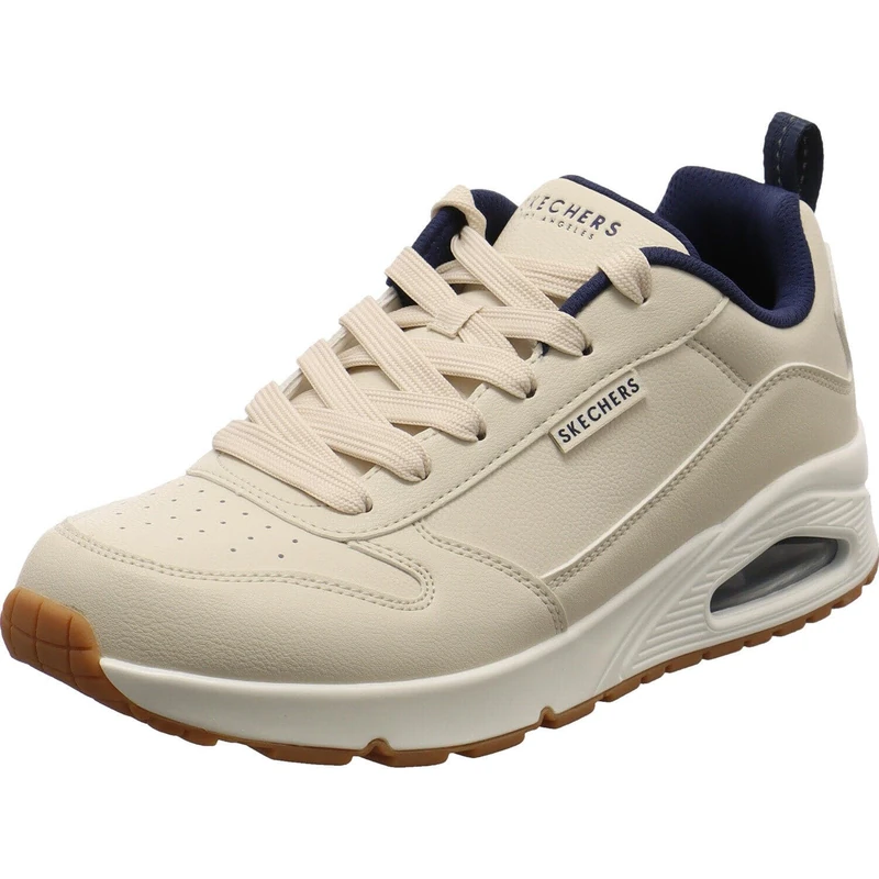Skechers Men's Uno Alder Sneaker, White Duraleather/Blue Mesh, 10 UK