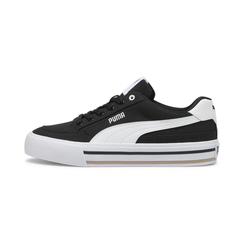 PUMA Men's Court Classic Vulc Slip On Shoes, Black-White, 11, 10 UK