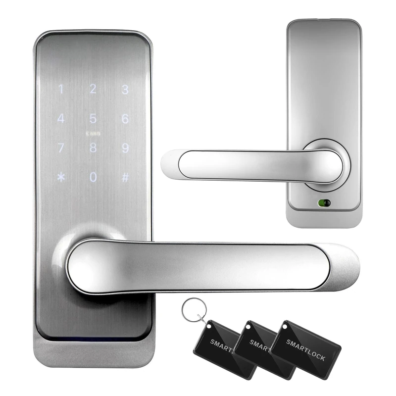 EURA Handle with Access Control ELH-51H4 - Short Encryption, Mifare 13.56 MHz Reader, Silver - Image 1