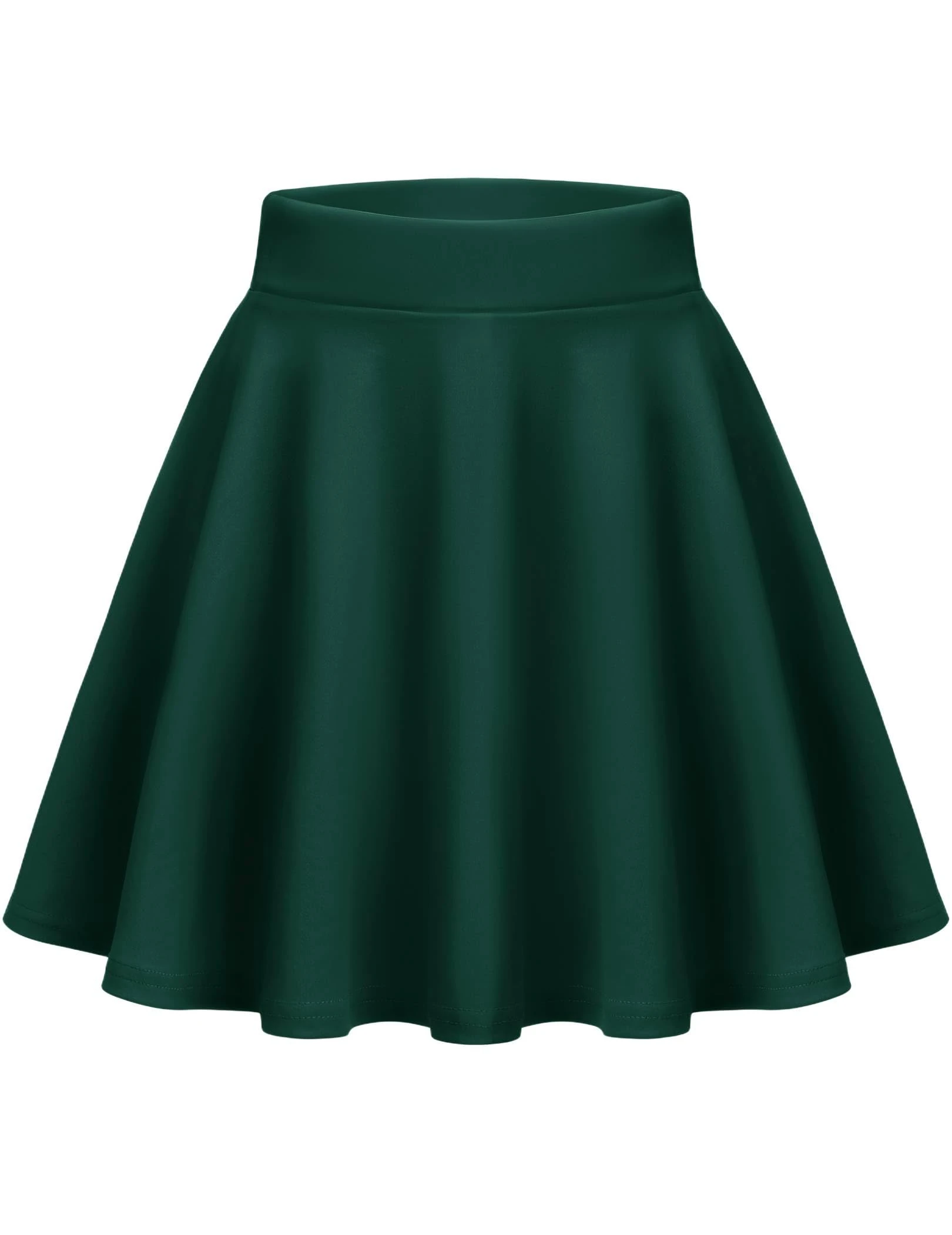 Zeagoo Women Mini Skirt High Waist Elastic Summer Skirt Tennis School Skirts for Girls Green Size 10