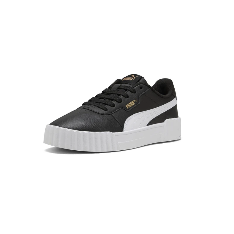 PUMA Women's Carina Leather Shoes Sneaker, 3.0 Black-White-Gold, 4 UK - Image 1