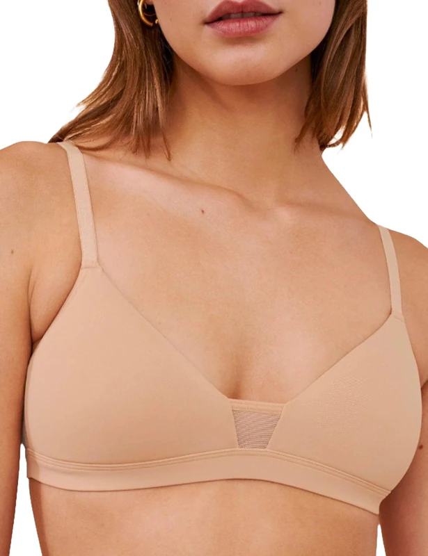 Pepper Wireless Bra | Feelgood Wirefree T-Shirt Bras for Women, Comfy Bras, Convertible Straps for Racerback, (XXS-XL), Buff, S - Image 1