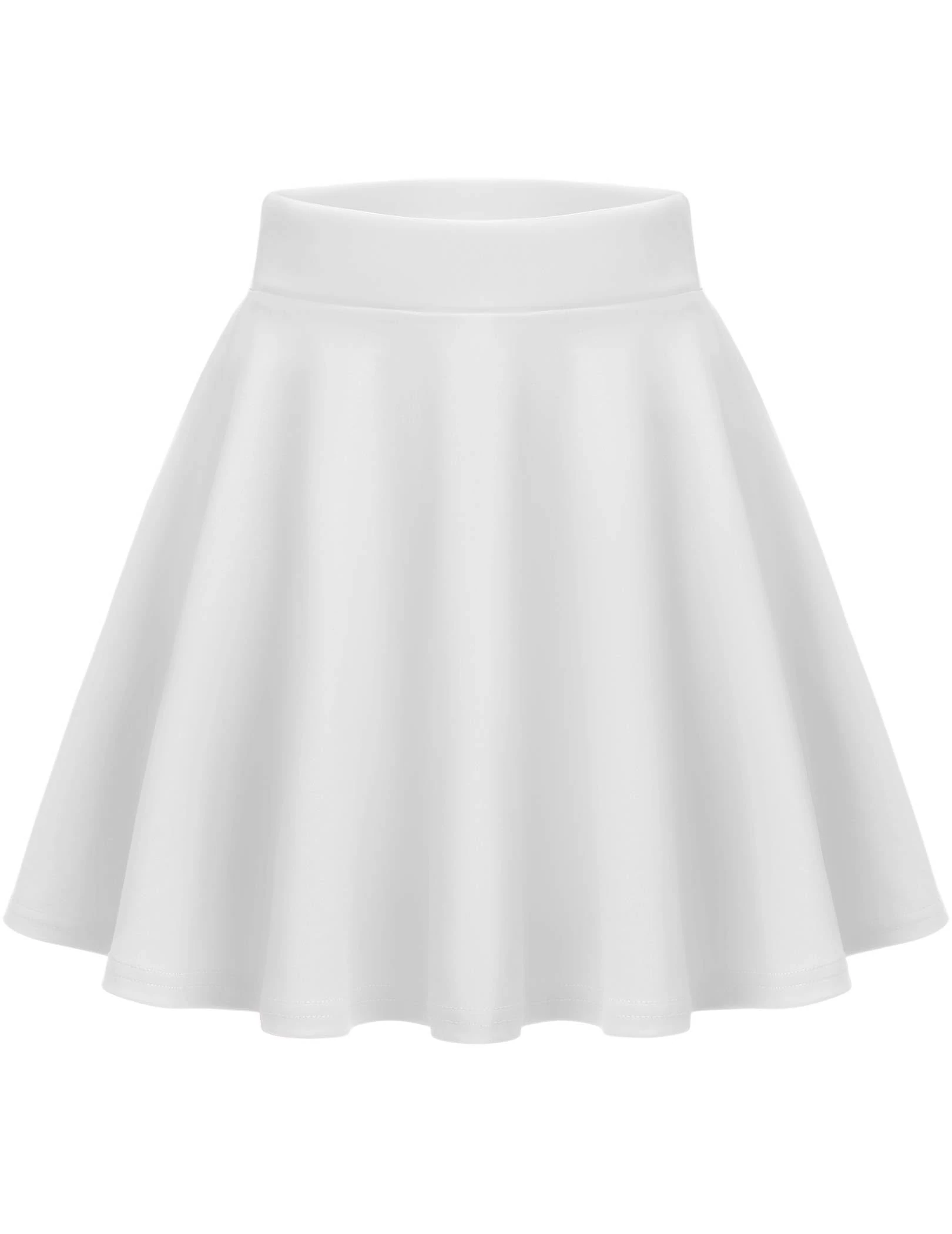 Zeagoo Women's Mini Skirt Basic Pleated Skirts Short Skater Skirt Tennis School Skirts White Size 10