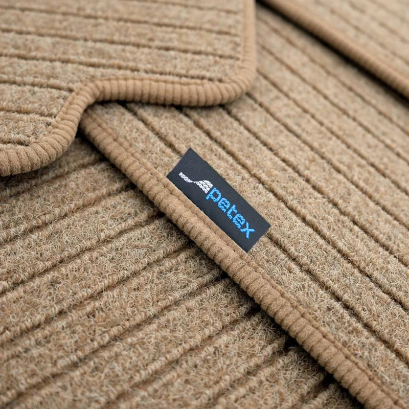 PETEX Car Floor Mats Fit for VW Grand California Motorhome from 2019 Front, Car Mat Set in Velour - Jona Beige 3-Piece