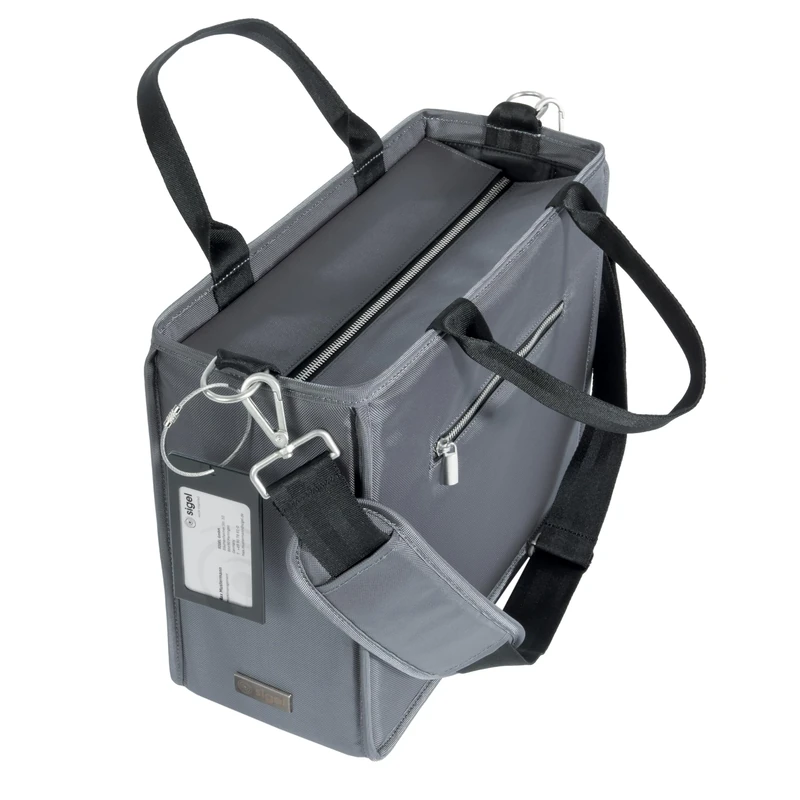 Sigel BA412 Desk-Sharing Bag Premium M - recycled polyethylene (RPET) - dark grey - 36 x 28 x 15 cm