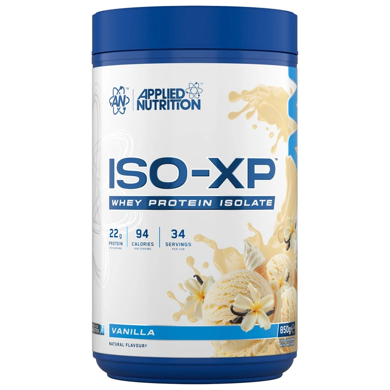 Applied Nutrition ISO-XP Whey Protein Isolate – Over 21g Protein, Low Carb, Low Fat, BCAA-Rich, Fast Absorption, Soy-Free, Halal-Certified (850g - 34 Servings) (Vanilla) - Image 1